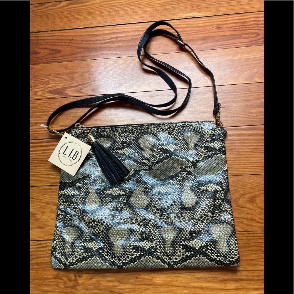 L.I.B. New York clutch or strapped purse NWT
